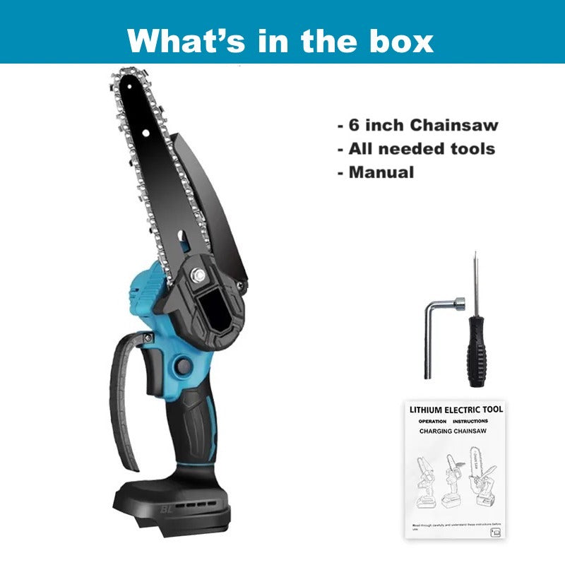 Cordless 6-Inch Electric Chainsaw (Pruner saw) - Fits Makita 18V Battery
